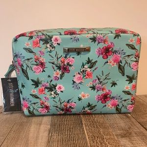 Turquoise Pink Purple Steve Madden Stylish Extra Large (12”X 8”) Cosmetic Bag